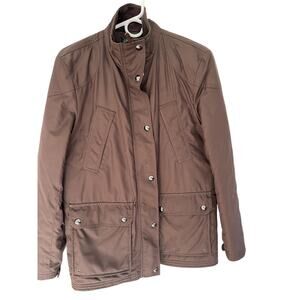 Lauren Ralph Lauren Women's L Barn Jacket Quilted Chocolate Brown, Equestrian